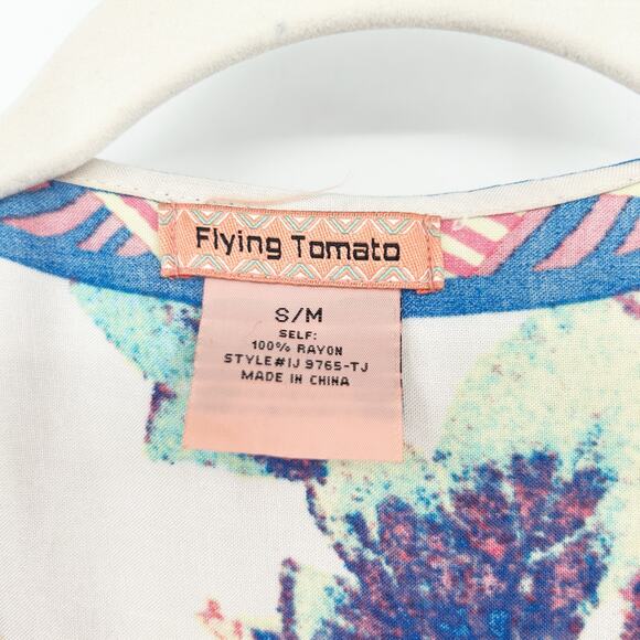 Flying Tomato Womens Boho Floral Lightweight Beachy Open Front Kimono Size S/M - Picture 4 of 6